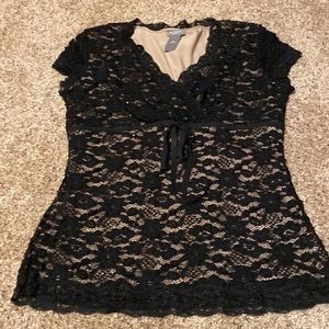 Ann Taylor Lace and Beaded Top - Size Small Petite
